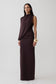 Yuri Gather Sleeve Maxi Dress - Chocolate
