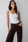 Ismay Square Neck Tank - White