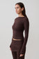 Keaton Modal Long Sleeve Overlay Top - Espresso